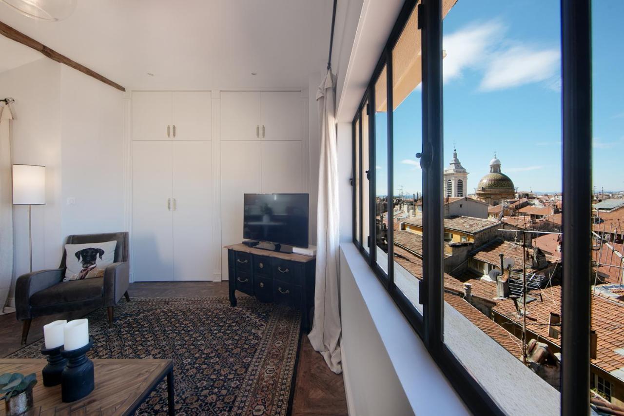 Cocoon Loft - Magnifique Loft Sous Toit, Refait A Neuf, Vues Splendides, Clim, Wifi Apartman Nizza Kültér fotó